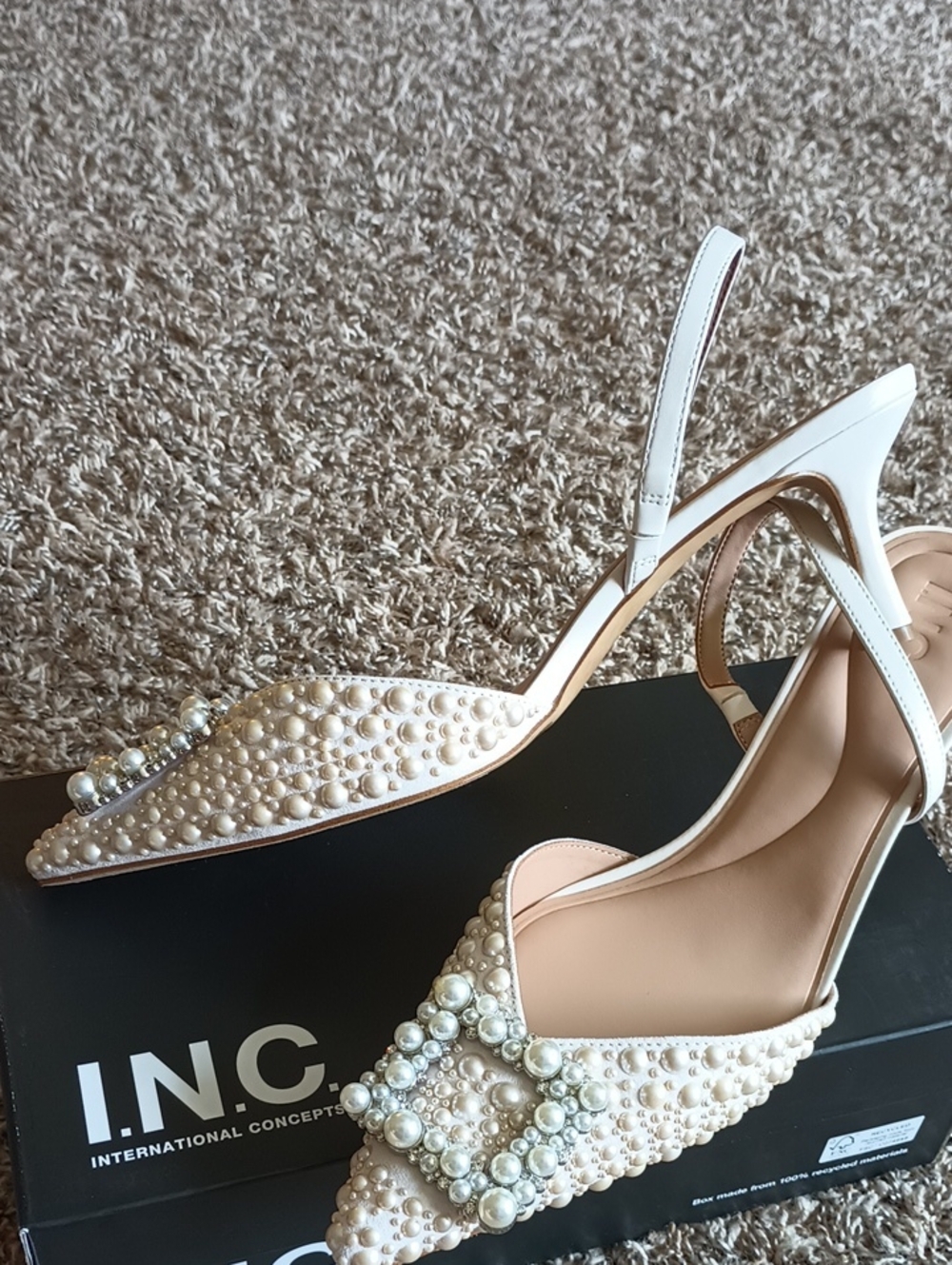 #. NIB I.N.C International Concepts Women's Gevira Pointed Toe Slingback Pumps - Picture 3 of 9
